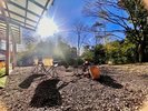 北欧テントプライベートアウトドアスペース。焚き火、薪割りなど完備。冬に薪ストーブ、夏に冷風機。
