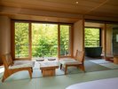 露天風呂付き客室<竹の音>部屋から竹林を楽しめるのはこの部屋だけ。