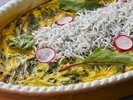 【朝食ビュッフェ:日替わりメニュー】青菜と淡路島産ちりめんのキッシュ