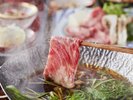 【土地の恵み会席】秋(2026年9月〜11月)肉料理 牛ロース肉のすきしゃぶ