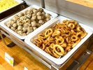 シューマイ、イカの唐揚げ
