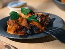 朝食ビュッフェ|焦げ目が香ばしいとろ〜り濃厚なソースが絡み合うグラタン。
