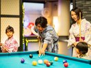 普段なかなかできないビリヤードをお楽しみください。