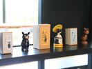 ロビーの本棚に山鹿ならではのグッズがずらり