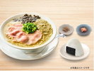 ■牡蠣塩ラーメン朝食セットB牡蠣塩ラーメン+おにぎり+小鉢2点