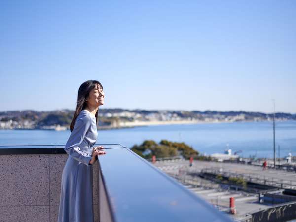 ■「江の島ホテル」露天スイート客室テラスからの景色