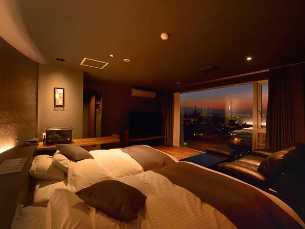【大分温泉 Business Resort KYUAN -休庵-】夜景の見える源泉掛け流しの露天風呂がある「Kyuan―休庵―」