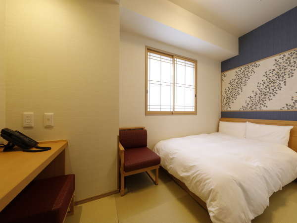 ◆ダブルルーム(14.06㎡～17.7㎡)客室は畳敷きにてご用意サータ社製ベッド(140cm×195cm)