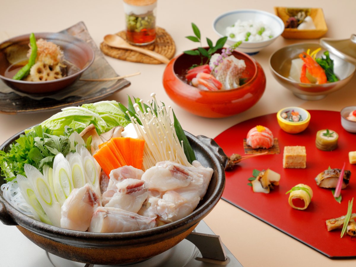 【夕食/冬】本格的な京懐石と選べる鍋料理、選べるスイーツの7品をご堪能いただけるディナー