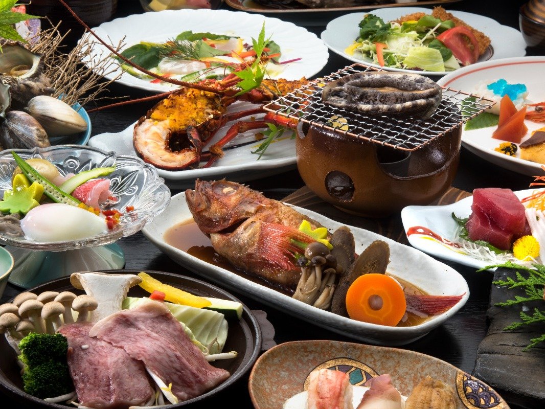 常磐沖の鮮魚に加え、常陸牛など茨城の味を満喫できるお料理たち