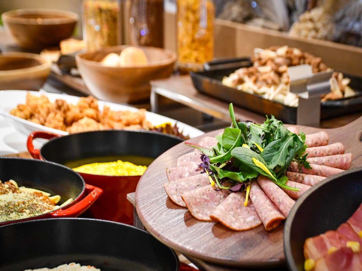 朝食はボリューム満点