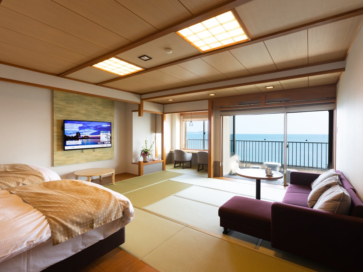 【ツイン70平米 大山と日本海を望む露天風呂付客室】_６階605号室テレビはアンドロイドTV
