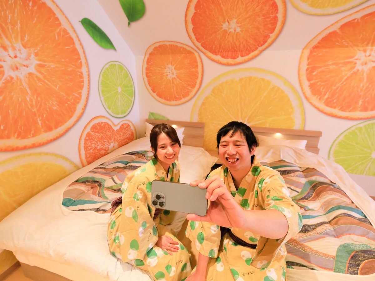 コンセプトルーム柑橘【蜜柑】みかん柄の浴衣でパシャリ◎