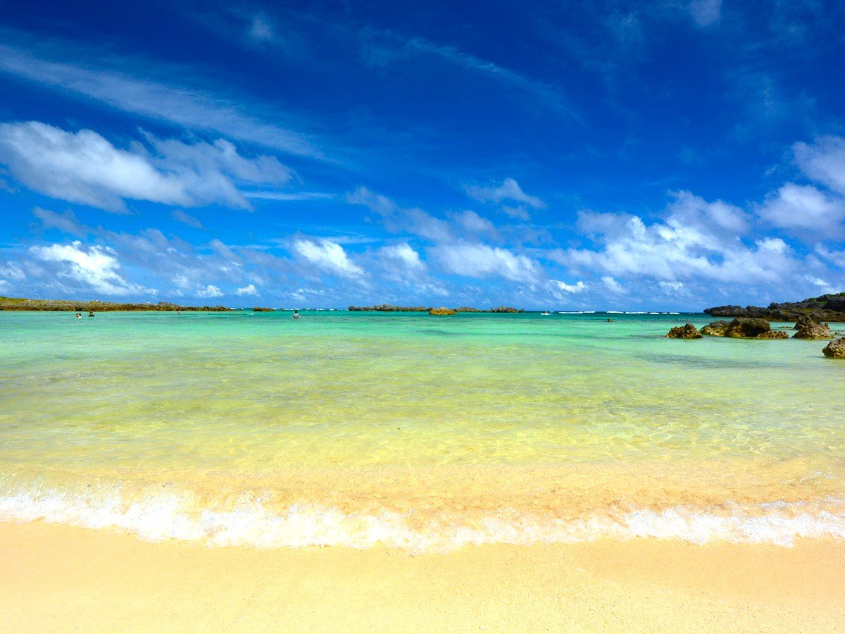 【シギラビーチ（リゾート内）】遠浅が続くシギラビーチ