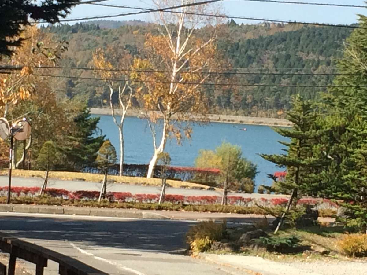 お部屋から山中湖が良く見えます。天気のいい日は本当にきれいです。