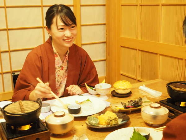 【食事処】人気の個室食事処。当館は全プラン個室でのお食事です!