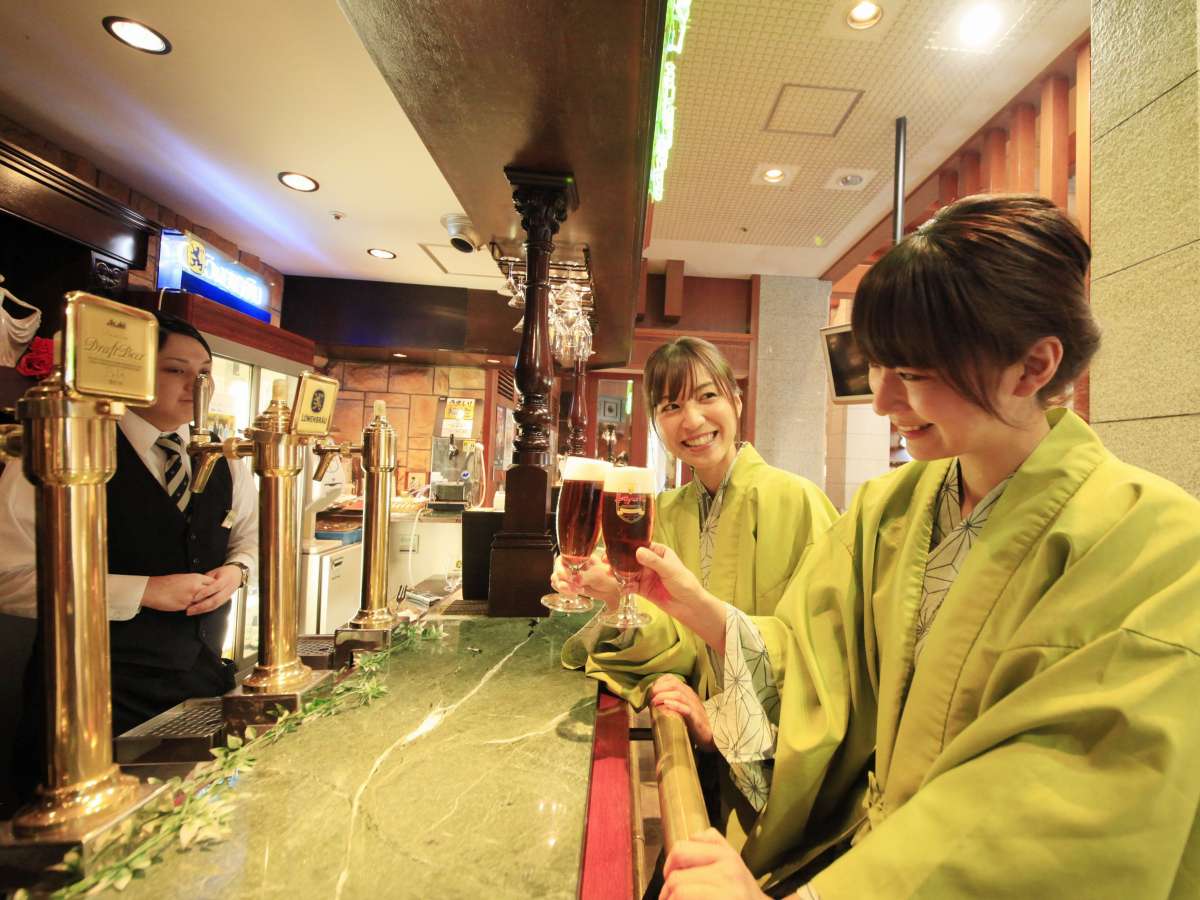 緑水亭ならではのお楽しみ！「麦酒家（び～るや）」で「オリジナルビールかがりび」をどうぞ♪