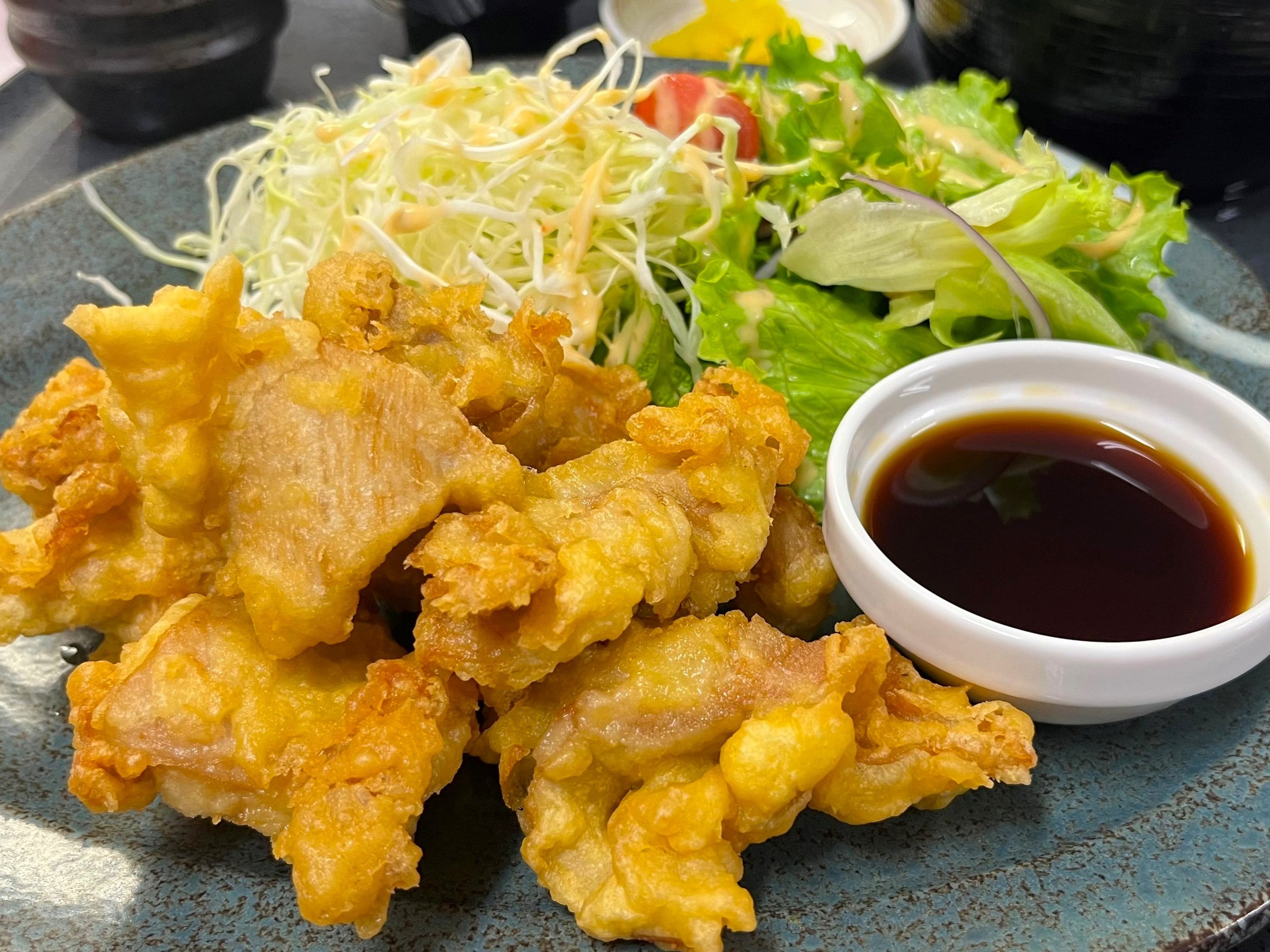 夕食レストラン(とり天定食)