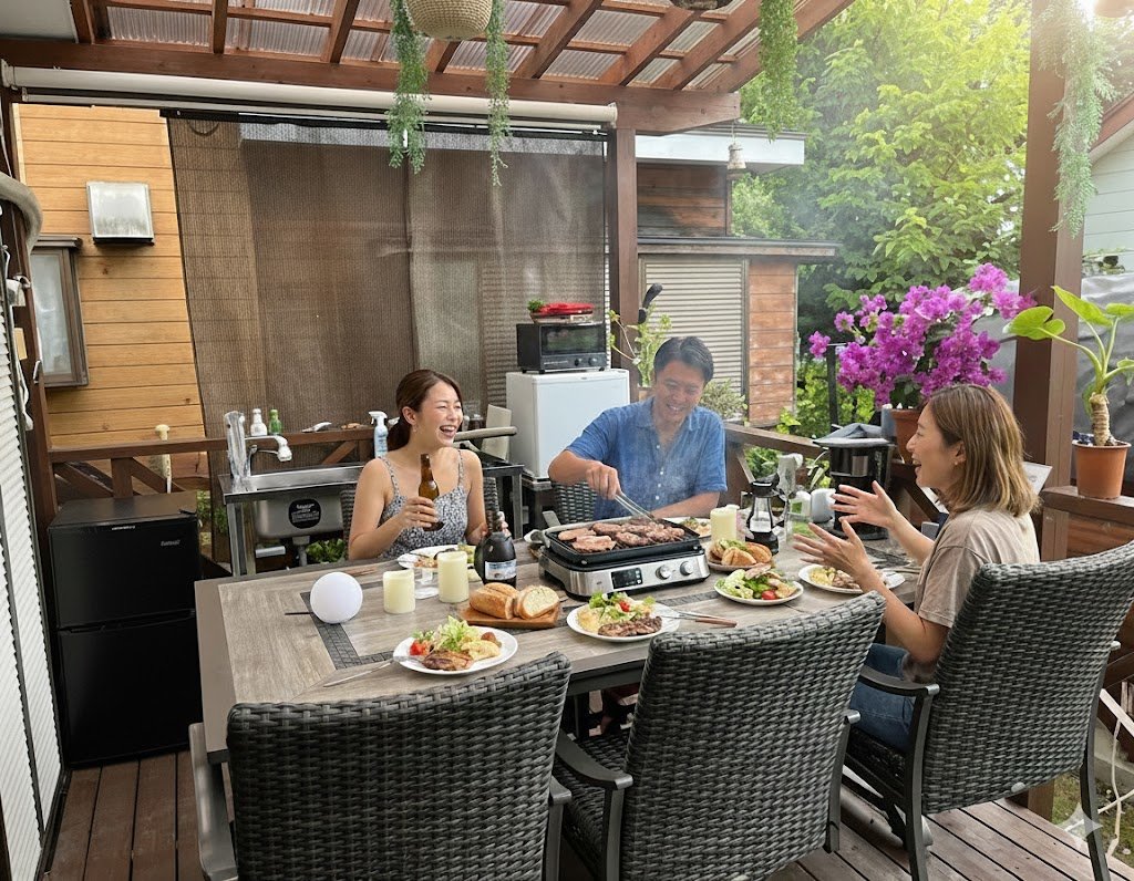 �����t���E�b�h�f�b�L�ł̓o�[�x�L���[�p�[�e�B�[��N���ʂ��čs���܂��B