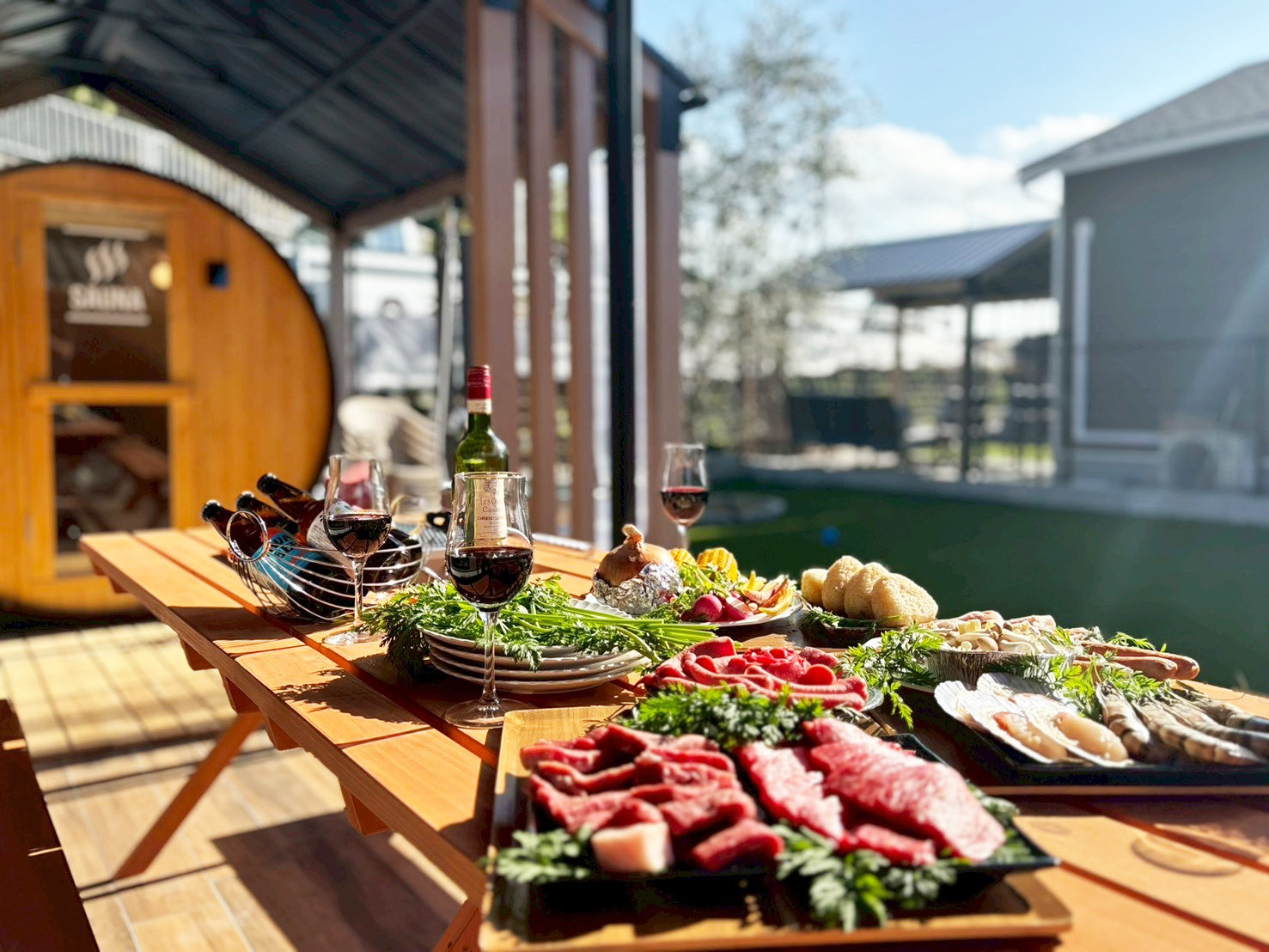 ����BBQ�X�y�[�X�ƃT�E�i��