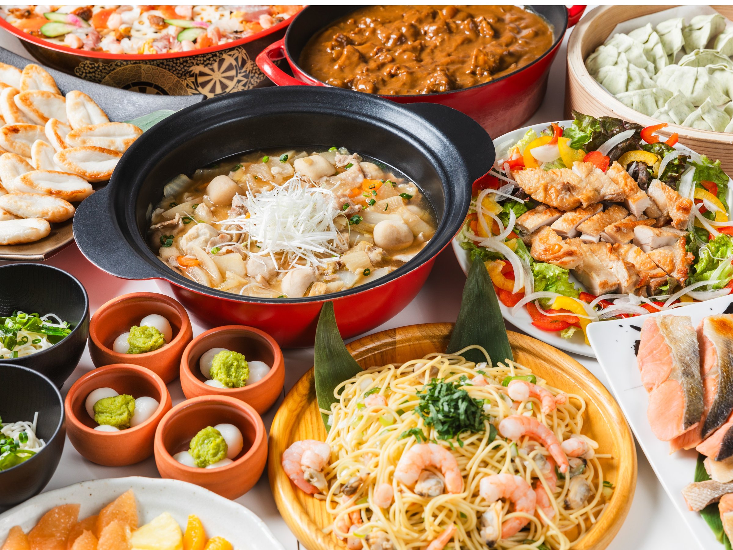 �{�錧�̖��Y��A��䒩�s�̐H�ނ��g�p�������H�u�b�t�F���ʐ^�̓C���[�W�ł��B