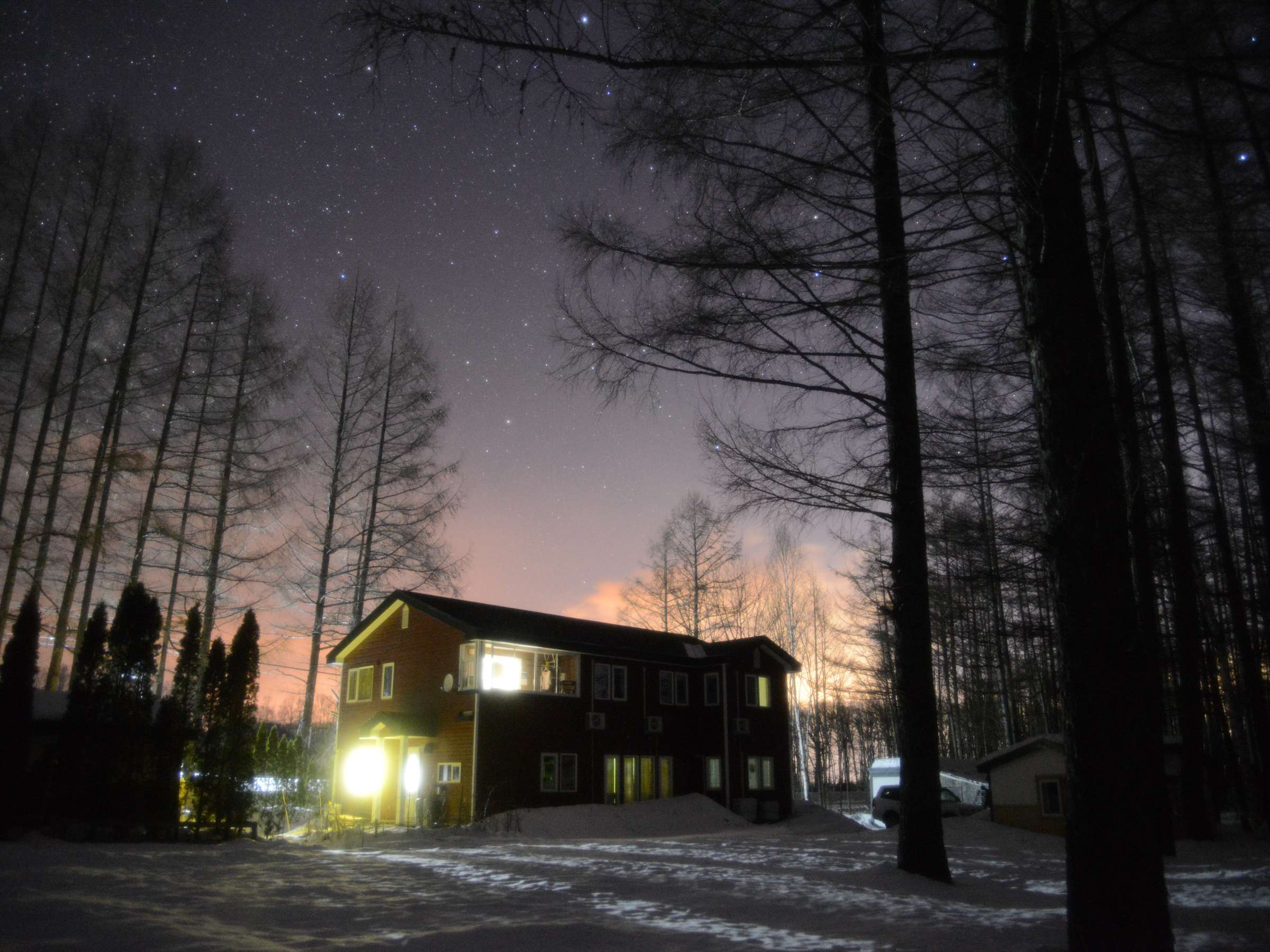 冬全景 星空自慢の宿帯広八千代ユースホステル