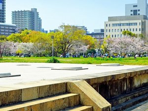 【当館から徒歩で16分】古代宮殿の史跡が残る広々とした公園「難波宮跡公園」