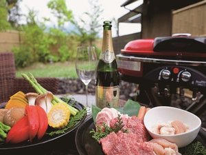 【夕食BBQ】大分和牛や県産肉厚どんこ椎茸を楽しむBBQ(写真は一例です)※夏季のみ
