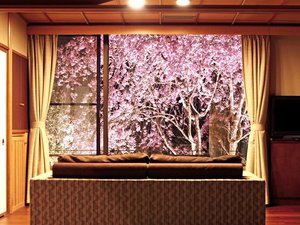 <西館>温泉半露天付 和洋室A 【ツインベッド】(川沿い) ※しだれ桜(4月上旬)