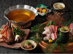 【豊後鍋とりゅうきゅうの会席】旬の食材を使用した目でも楽しい会席料理。
