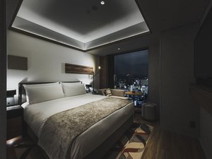 【プレミアム_ダブル】16階/眺望:南側のお部屋。1610 × 2030のベッドを1台備えております