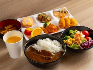 朝食盛り付け例