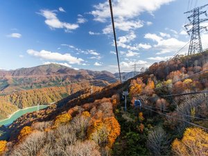 紅葉ドラゴンドラ!秋色第空中散歩!片道30分。乗車しながら渓谷の紅葉が楽しめます。