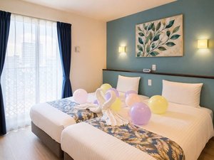 我々PRIME TREEでは、ご宿泊頂くお客様の記念日やお誕生日など、サプライズでご提案致します。例バルーン