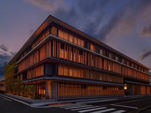 ホテル外観。タイの古都アユタヤと、日本の古都京都の建築要素から発想を得てデザインされています。