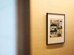 客室には志功さんの作品が飾られている。