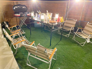 B棟:プール&BBQエリア ※BBQグリルは一例です