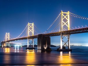 瀬戸大橋のライトアップ