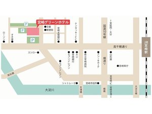 宮崎駅西口から車で5分の距離、スシローさんが目印! 隣接平面駐車場が3か所あるので停めやすいですよ♪