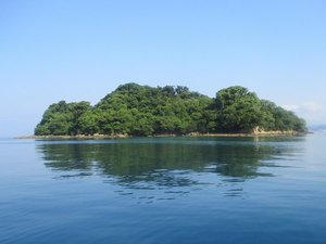田辺湾クルーズで近づく神島(かしま)古くから神がすむ島としてあがめられてきました