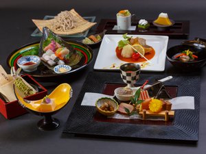 【夕食】月替わり会席 留め肴、お食事が選べます