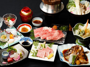 大和牛の魅力を味わっていただける、当館自慢の会席料理です。旨み深い大和牛をご堪能ください。