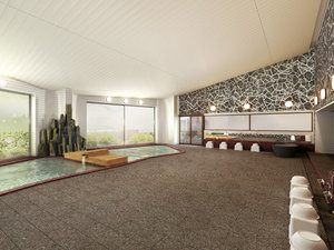 女性大浴場(2025年12月リブランドOPEN)万代鉱源泉を100%掛け流し!強力なピーリング効果と殺菌力が特徴