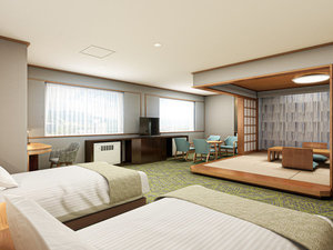 和洋室(2025年12月リブランドOPEN)高層階からの大パノラマを展望いただけます