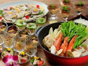 【スタンダードコース】兵庫県産八鹿豚をメインに、彩り豊かな創作料理をご堪能ください。(一例)