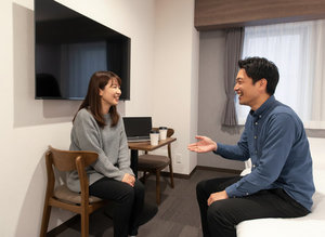 【ツインルーム】シックで落ち着いたお部屋です