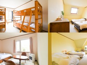 寝室は6部屋あります。全ての部屋にバス、トイレ、洗面台のユニットバス完備。大人数でもお風呂が楽です。