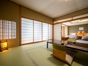 ◇特別和洋室◇続きの間の和室も広く、ゆったりとお過ごしいただけます。