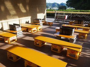 屋根付きのBBQ会場