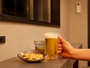 湯上り処 ご滞在中いつでも! 生ビール/ハイボール/ジュース/コーヒー/紅茶等無料でお楽しみいただけます